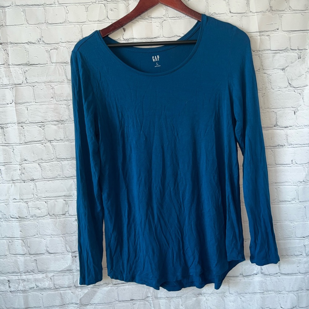 gap blue long sleeve shirt size M - Picture 2 of 4